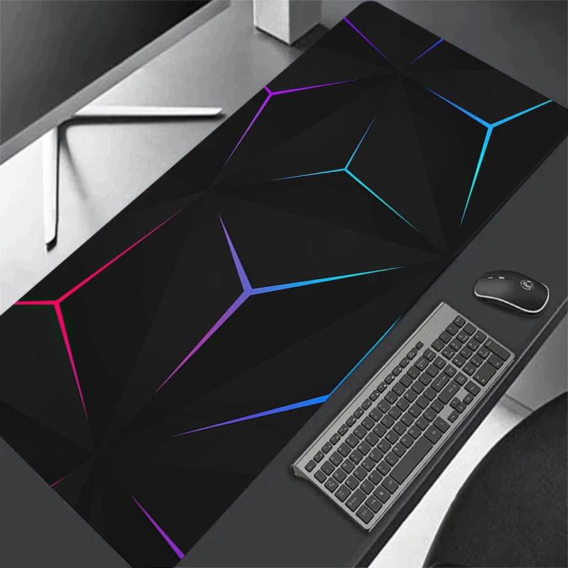 Geometric Solid Abstract Art HD Print Mouse Pad Gamer Accessory Hot Large Deskmat Computer Lock Edge Keyboard Non-slip Mat 40x90