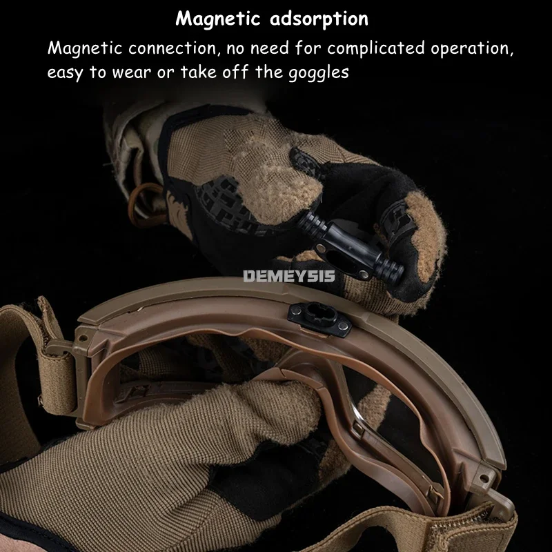 Tactical Goggles Defogger Outdoor Shooting Hiking Glasses Defogging Fan Anti Fog Kit Adjustable Wind Speed Goggles Defogger