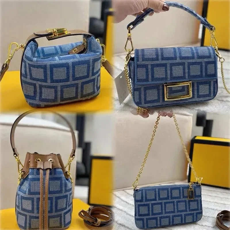 

Designer Denim Bag Womens Luxury Vintage Bag Crossbody Bucket Bags Mini Purse Chains Hobo Shoulder Bags Denim Wash Canvas Handba