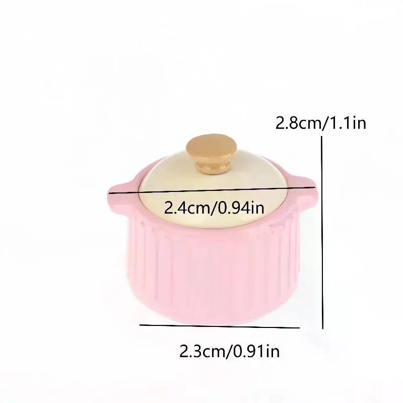 Pot à soupe miniature couleur beurre 1/12 pour maison de poupée, modèle d'ustensile de cuisine, décoration pour maison de poupée, ornement de micro-scène