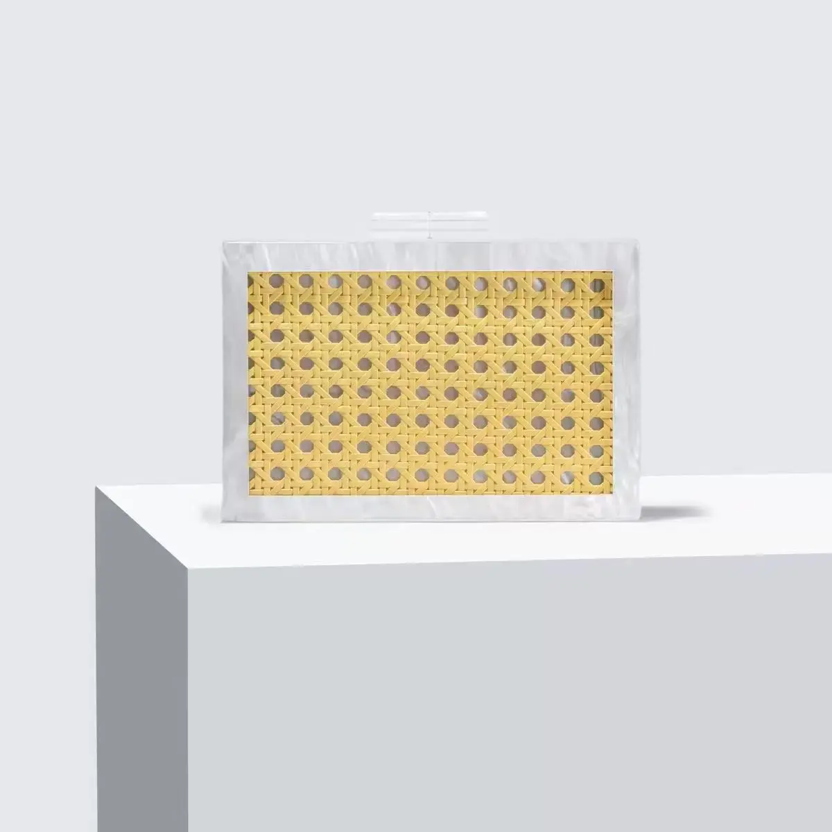 Original Neue Retro Abend-Clutch Rattan Gewebte Acryl Einzel-Schulter-Ketten-Umhängetaschen für Damen – Detail 9