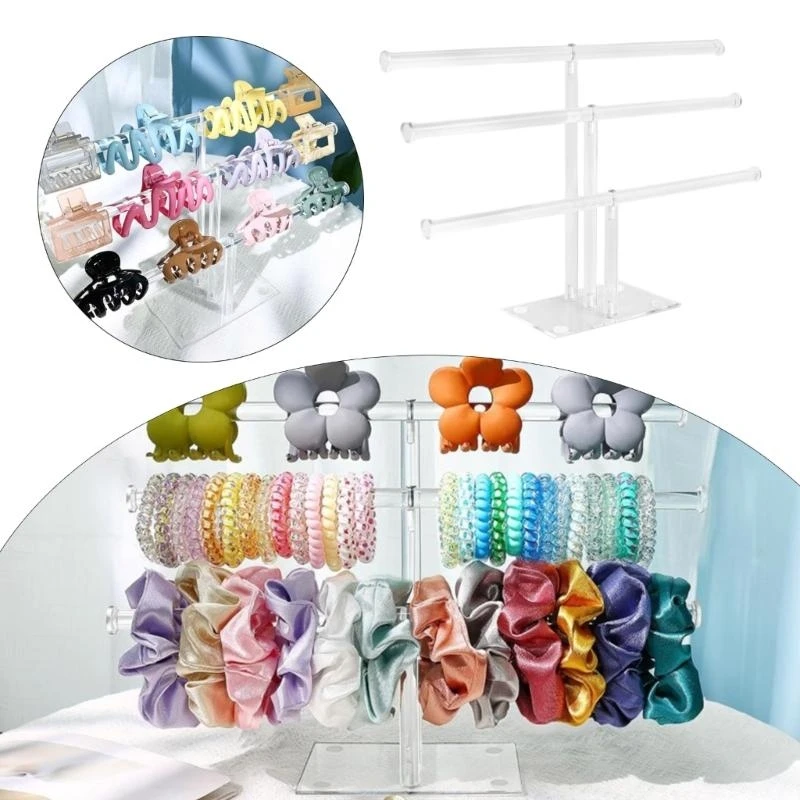 Transparent Hair Accessories Holder Rack Acrylic Claw Clip Stand Jewelry Display Rack for Personal or Commercial Use