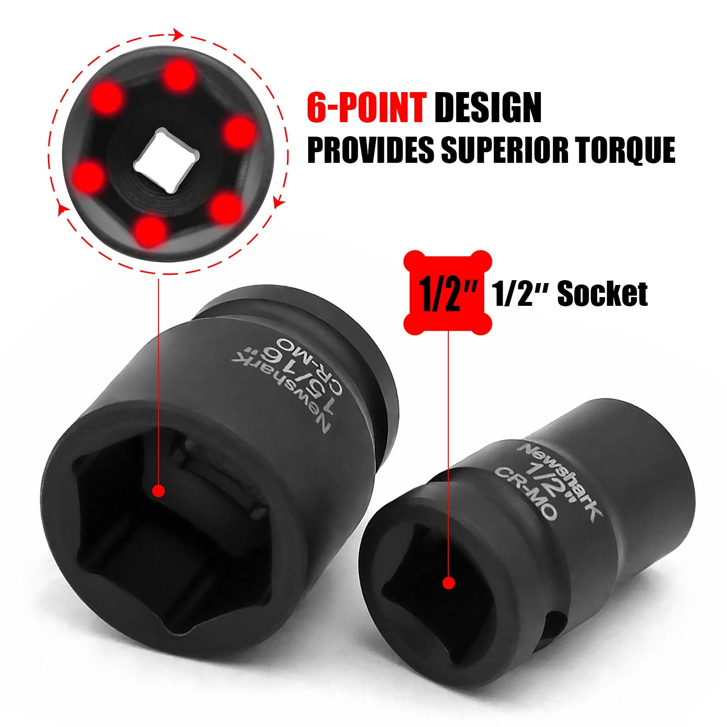 10 piece set 1/2 short air cannon socket auto repair socket set 3/8, 7/16, 9/16, 19/32, 5/8, 3/4, 13/16, 7/8, 15/16