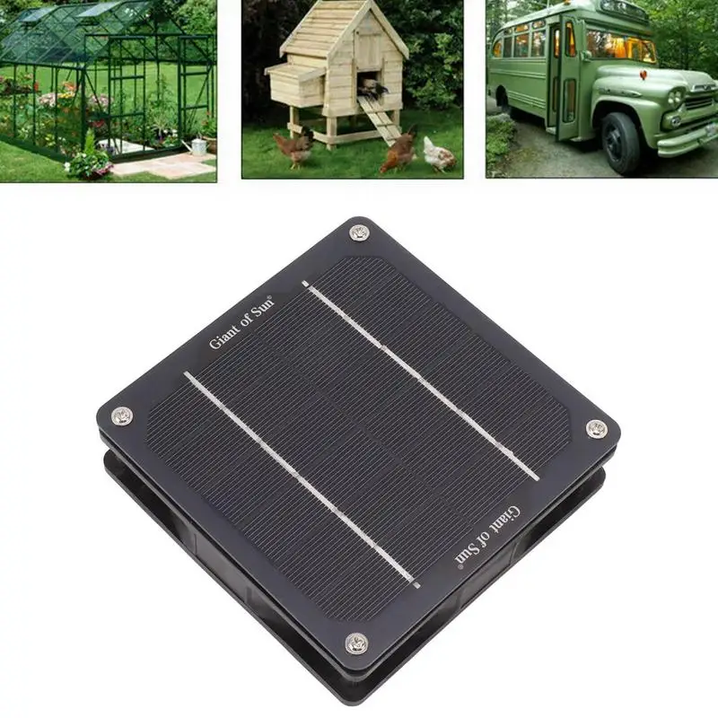 Solar Fan For Greenhouse Low-noise Waterproof Fans Exhaust Cooling Ventilation Project Shed Chicken Coop Greenhouse Solar Panel