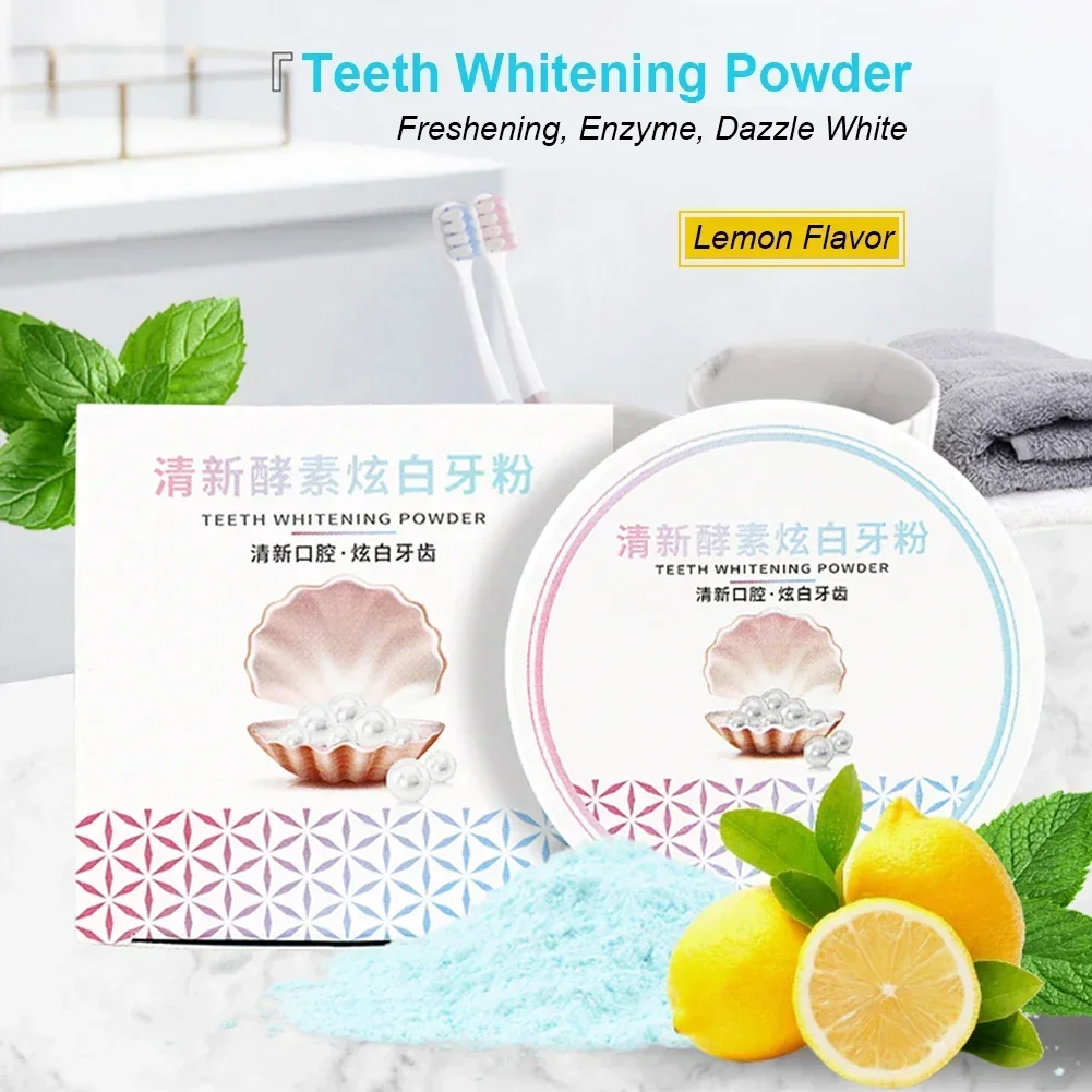 

2 Types Teeth Whitening Powder Natural Activated Organic Charcoal Lemon Flavor Fresh Breath Enzyme Powder Dental Oral Hygiene