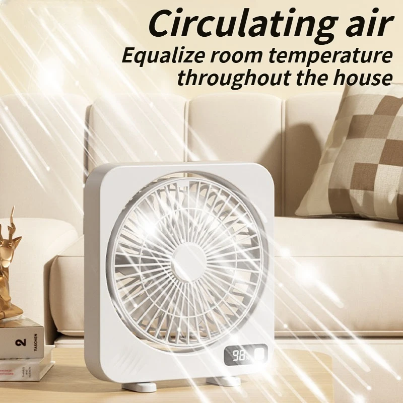 مروحة سطح المكتب USB المحمولة 2025 - تصميم صغير مع شاشة رقمية، رائعة للاستخدام المنزلي والمكتبي للطلاب