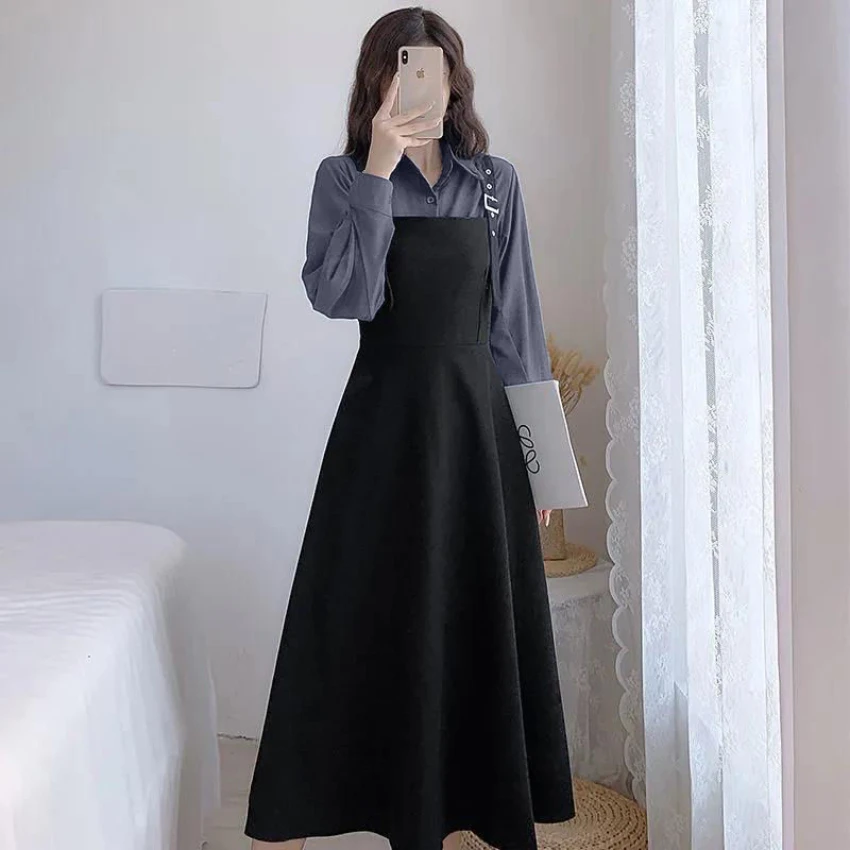 European Station Dress Set Women\'s Spring/Summer 2023 New Style Fashion Age Reducing Shirt Two Piece Set Fashion