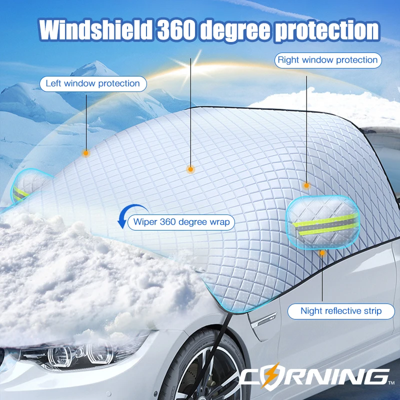 

Car Cover Waterproof Outdoor Protector Sunshield Exterior Windshield Snow Protective Covers Half Winter Awning Vehicles Sunshade