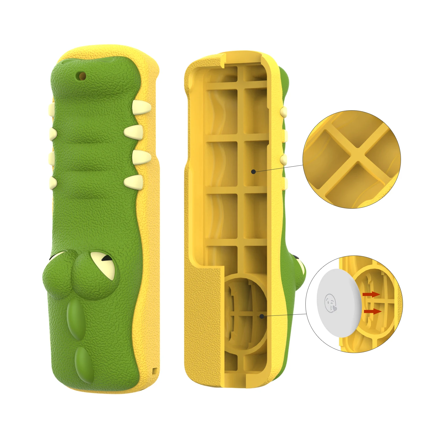 حافظة سيليكون Sikai لجهاز Apple TV 4K 4/5 عن بعد مع حامل AirTag غطاء حماية تمساح لطيف لجهاز التحكم عن بعد Apple TV 4K #3