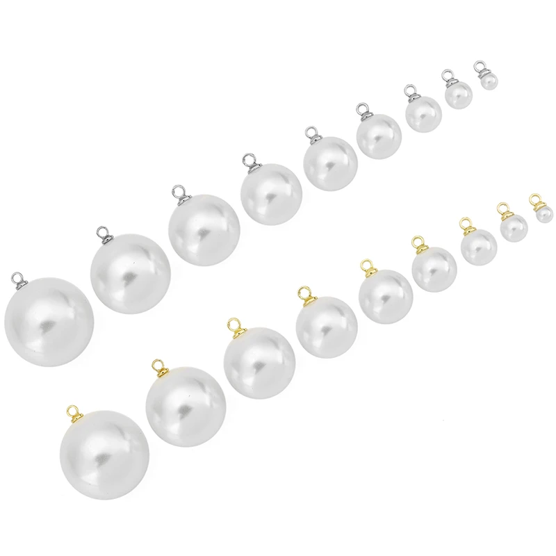 20 piezas de perlas de imitación para pendientes, abalorios de 6, 8, 10, 12, 16, 18, 20 mm, colgantes para collares, accesorios para pulseras, fabricación de joyas