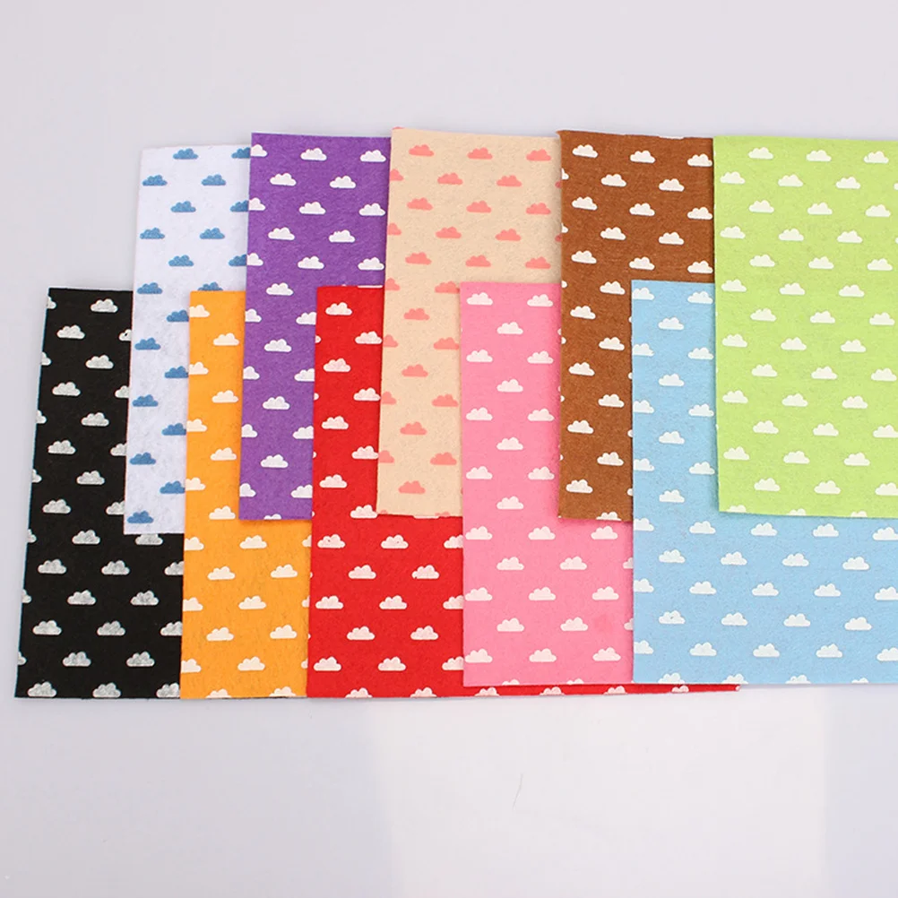 

20pcs Nonwoven Fabric Cloud Pattern Craft Kit 10 Colors 15X15Cm Diy Felt Sheets For Kids Handmade Art Diy Fabric Accessories