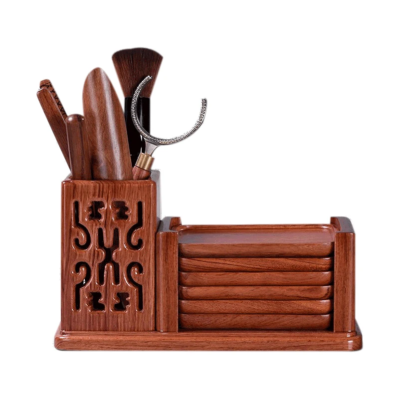 Jiahe Huali WoodCeremony Six Gentlemen Set Combination Cup Mat Tea Knife Kung Fu Ceremony Accessories Solid Wood