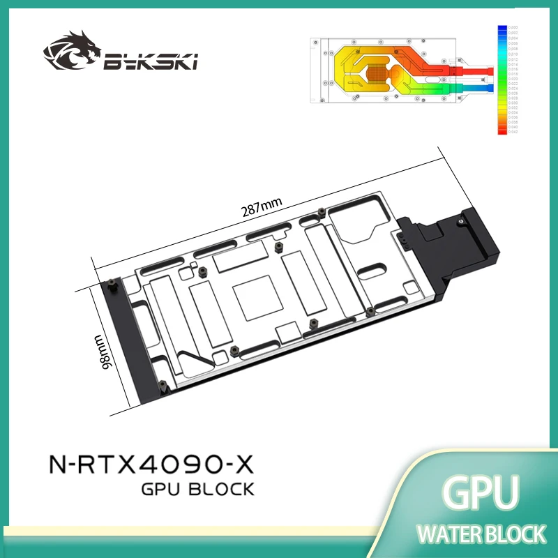 Bykski N-RTX4090-X GPU Water Block Use for NVIDIA RTX 4090 Turbine / Leadtek RTX4090 Video Card / Full Cover All-Metal Radiator