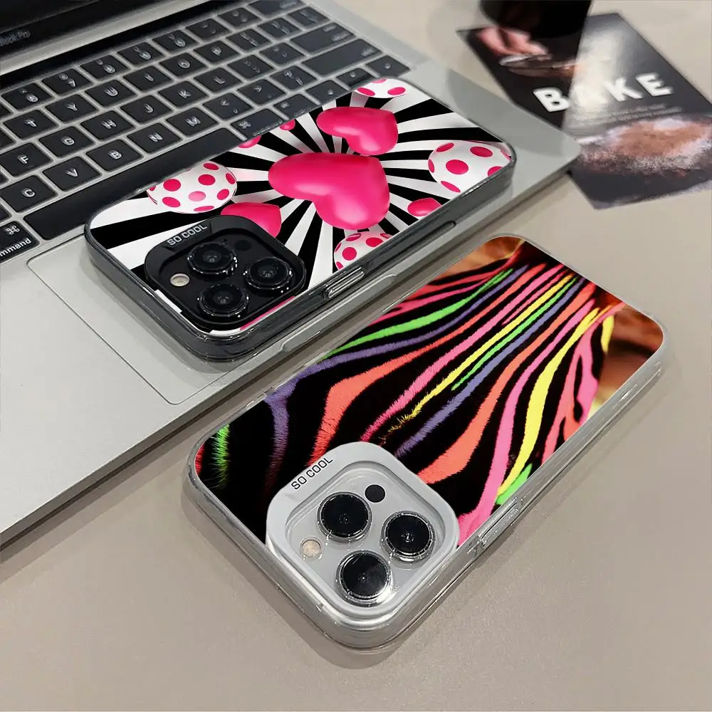

Zebra Stripe Mobile Phone Case for iPhone 17 16 15 14 13 12 11 X XR XS 8 7 Pro Max Plus Translucent Colour Protective Cellphones