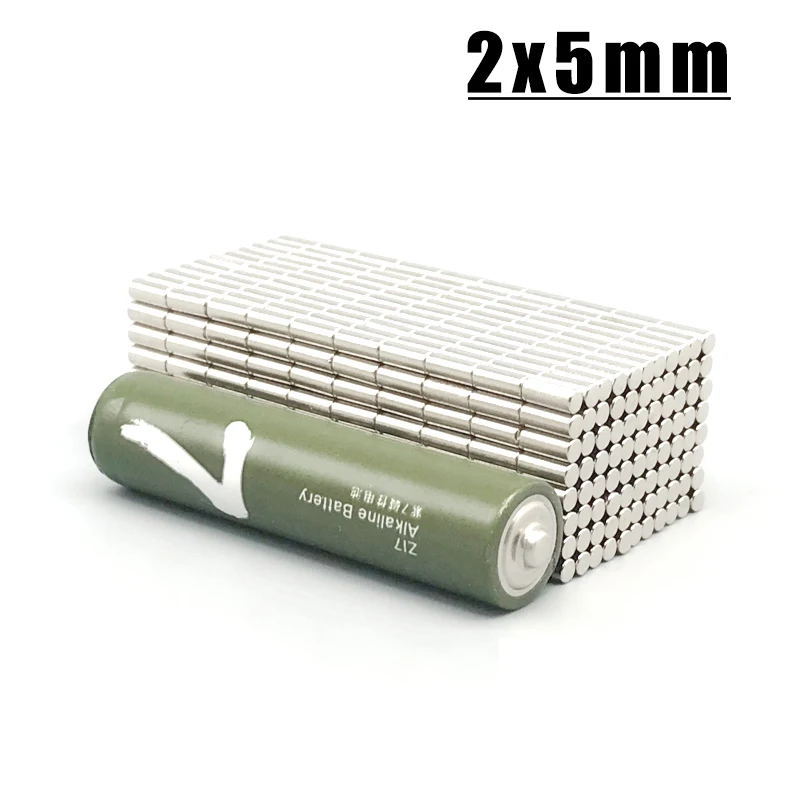 2*5mm Magnet 100-2000pcs Neodymium Magnet N35 NdFeB Permanent Magnetic Imanes 2x5mm Magnet Accessory for Whiteboard, Fridge
