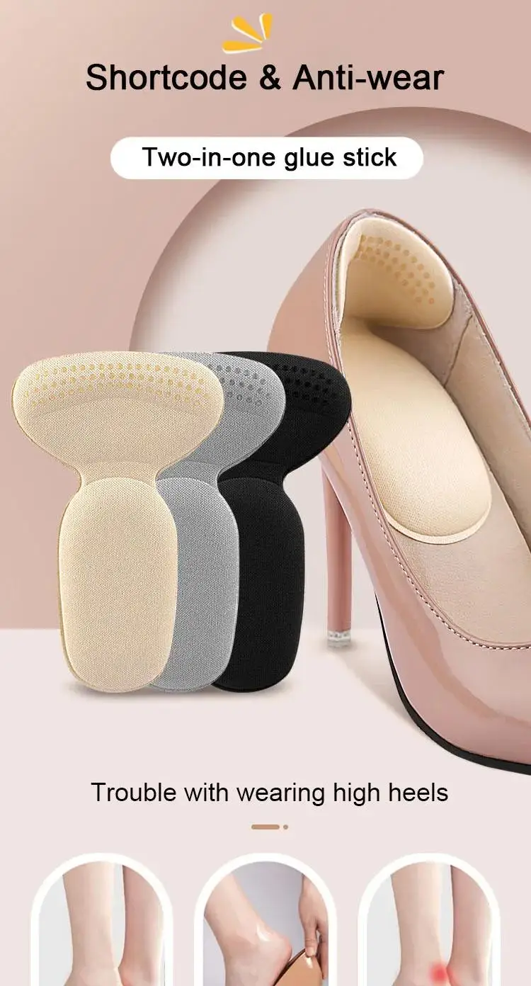 Rutschfeste Fersenaufkleber, Fersenschutz, Schuhe mit hohen Absätzen, Anti-Verschleiß-Einlegesohlen, Schuhversteller, halbe Einlegesohle für Damen, 2 Stück/6 Stück – Detail 1