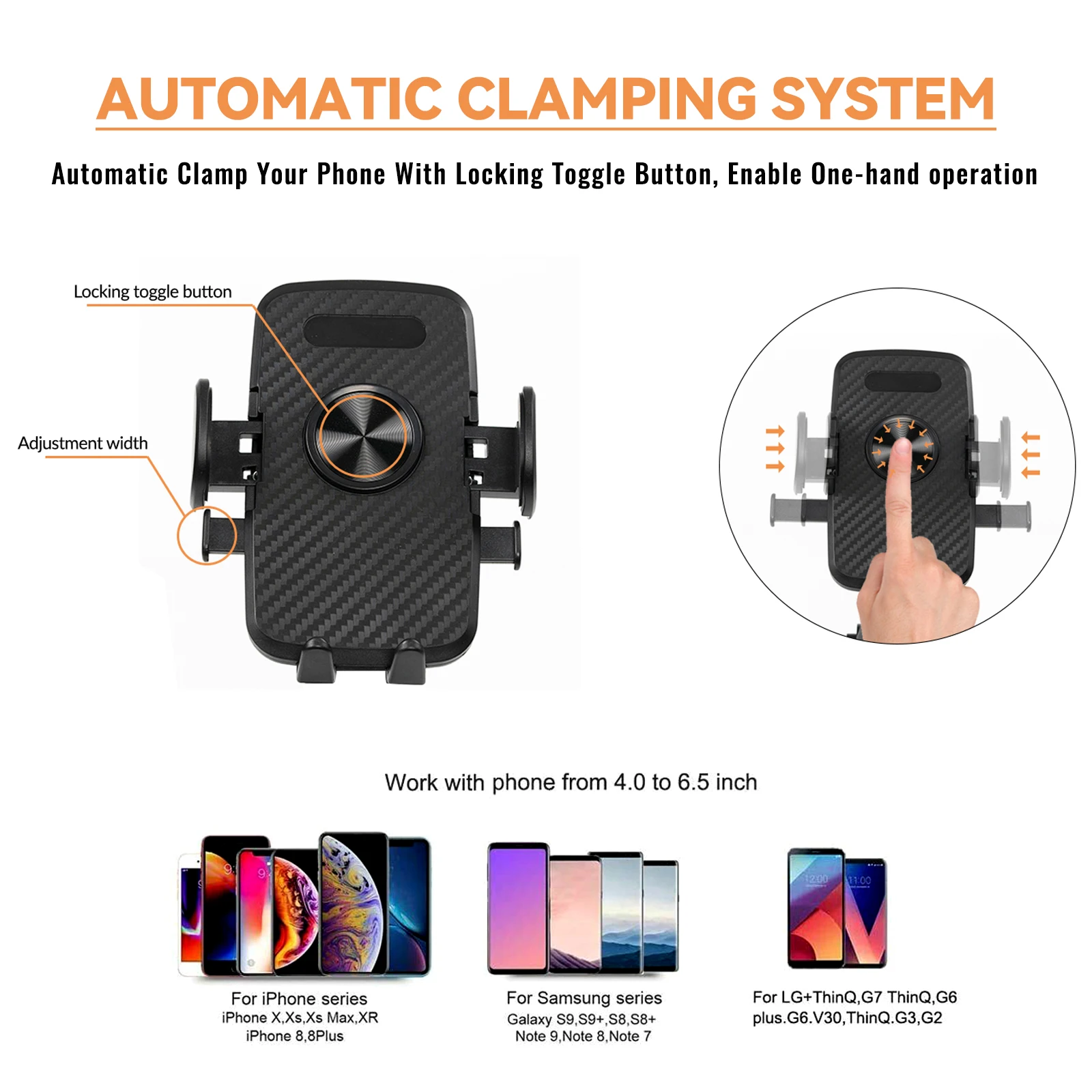 XUKEY@ Auto-Lock Car Holder Phone Holders Clip Mount Mobile Cell Stand Dashboard Cradle For iPhone 13 12 Xiaomi Samsung Gravity