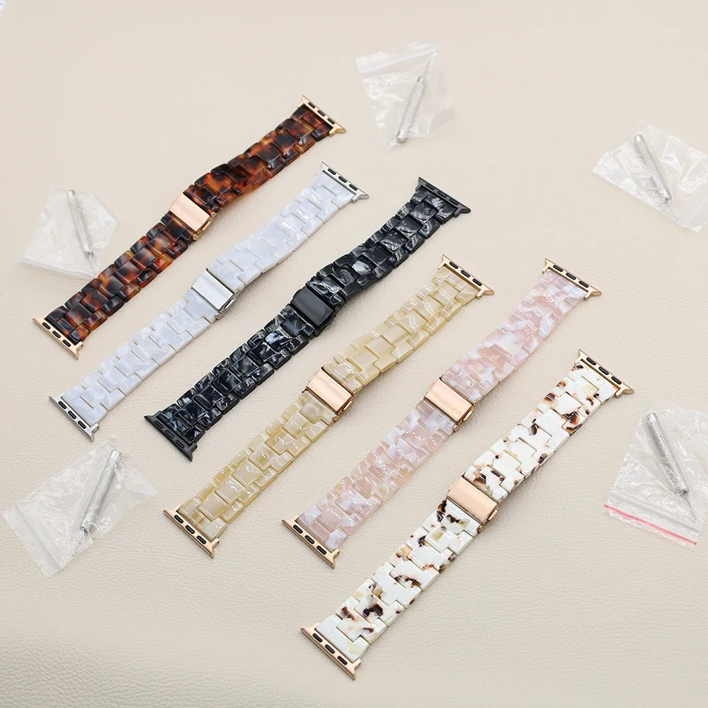 Ремешок из смолы для Apple Watch 42 мм, 46 мм, 41 мм, 49 мм, ультра-браслет для iwatch series 10 9 8 7 6 5 4 3 SE 44 мм 40 мм 45 мм