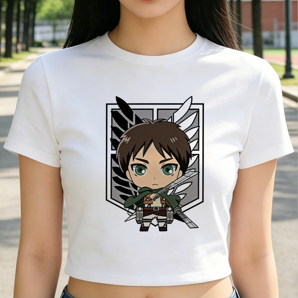 Attack on Titan cropped top girl meme harajuku cheap tshirt party goth scene