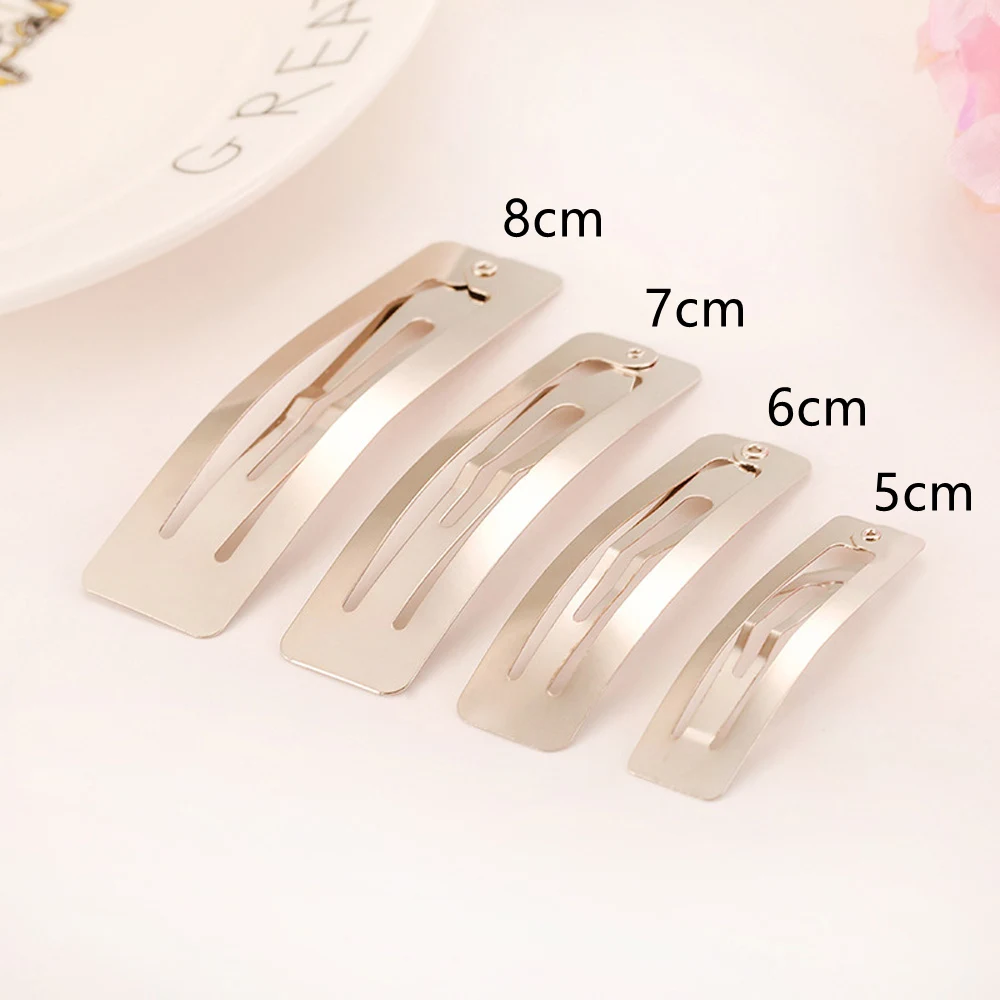 100 Stücke 5 cm 6 cm 7 cm 8 cm Rechteck BB Haarnadeln Basis Gold Silber Schwarz Snap Haarspangen für Handgemachte DIY Haarspangen Zubehör – Detail 4