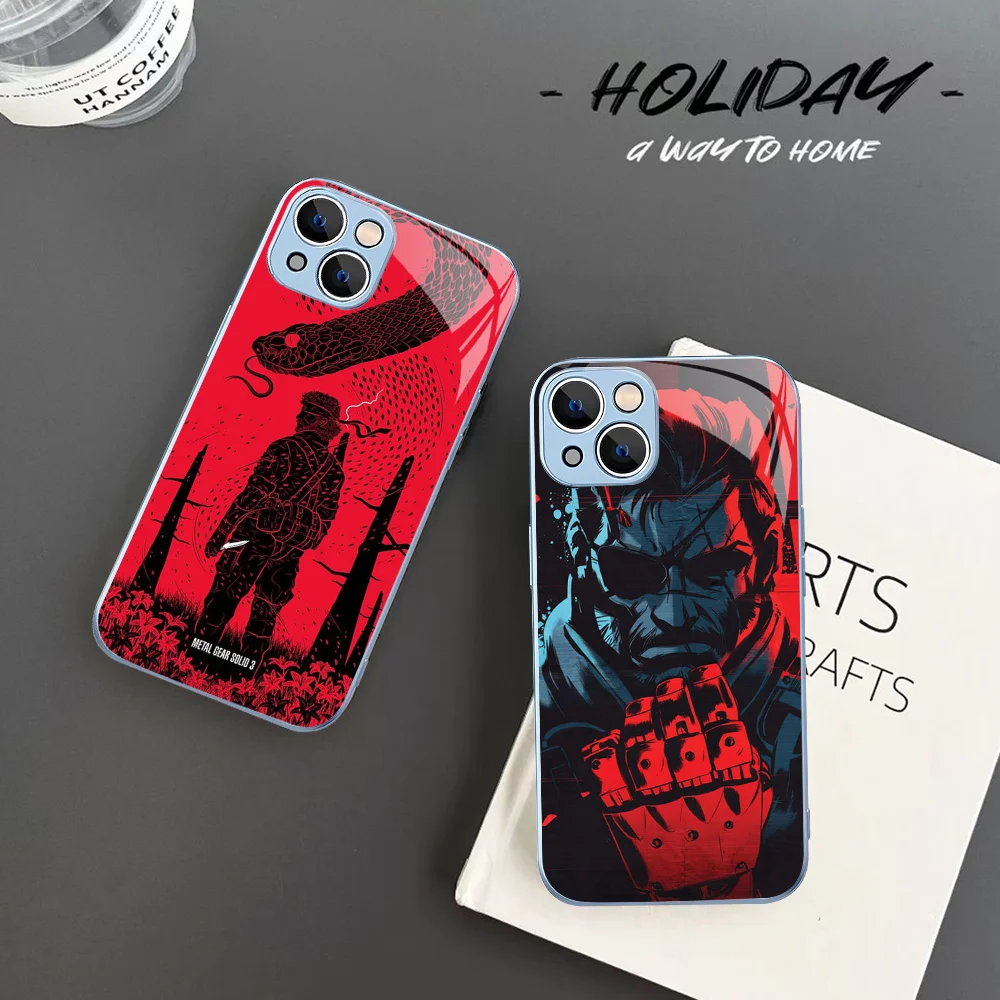 

M-Metal Gear S-Solid Game Phone Case For IPhone 14 13 12 Mini 11 Pro XS Max X XR 14 Plus Tempered Glass Cover