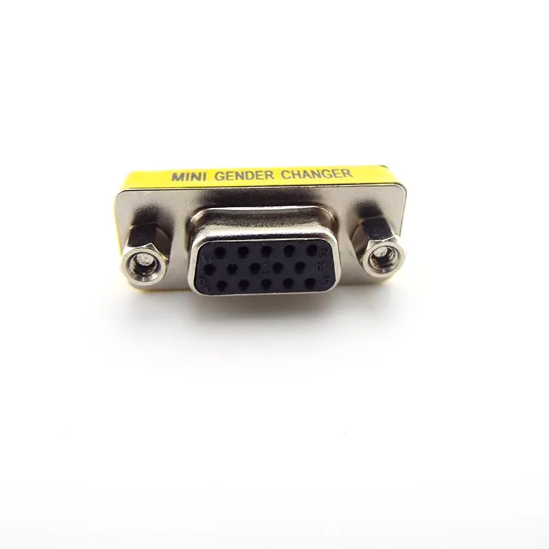 MINI VGA Connector 15pin Double Female D-Sub to Male Female Plug Changer Adapter for VGA Extension Cable Cord Q1