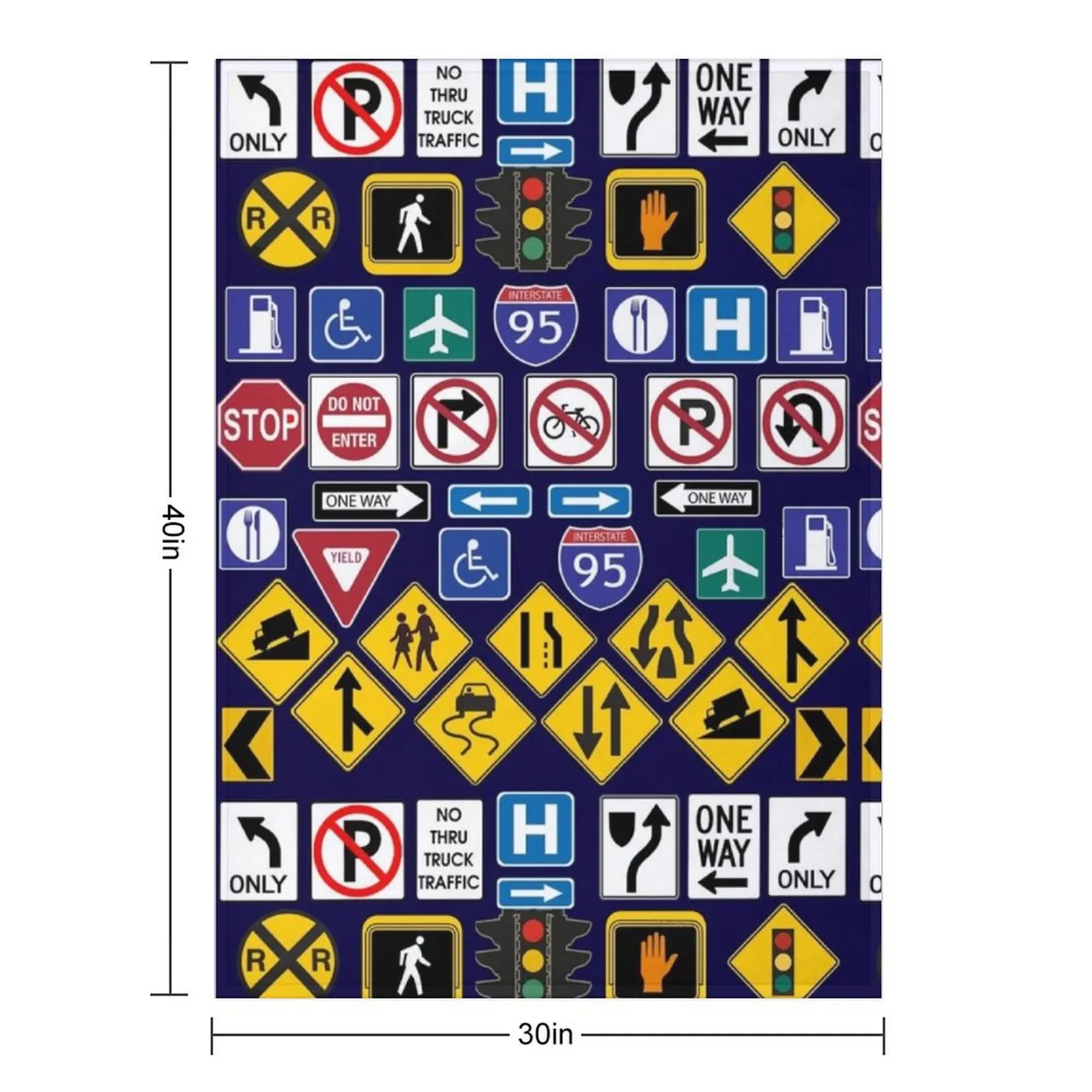 Road Signs, Regulations Signs Throw Blanket wednesday Sofa Throw Camping Heavy Blankets
