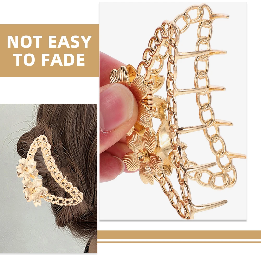 

2pcs Diamond Clips For Thick Claw Clips Medium Hair Zinc Alloy Flower Jaw Clip Barrette Women Hair Styling Tool Accessory