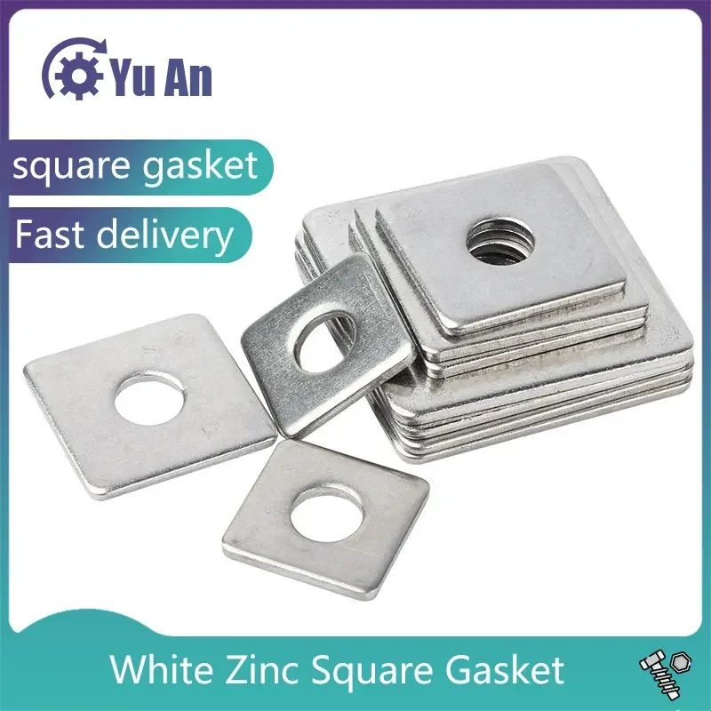 

White Zinc Square Washer / Square Gasket M3-M16 5Pcs