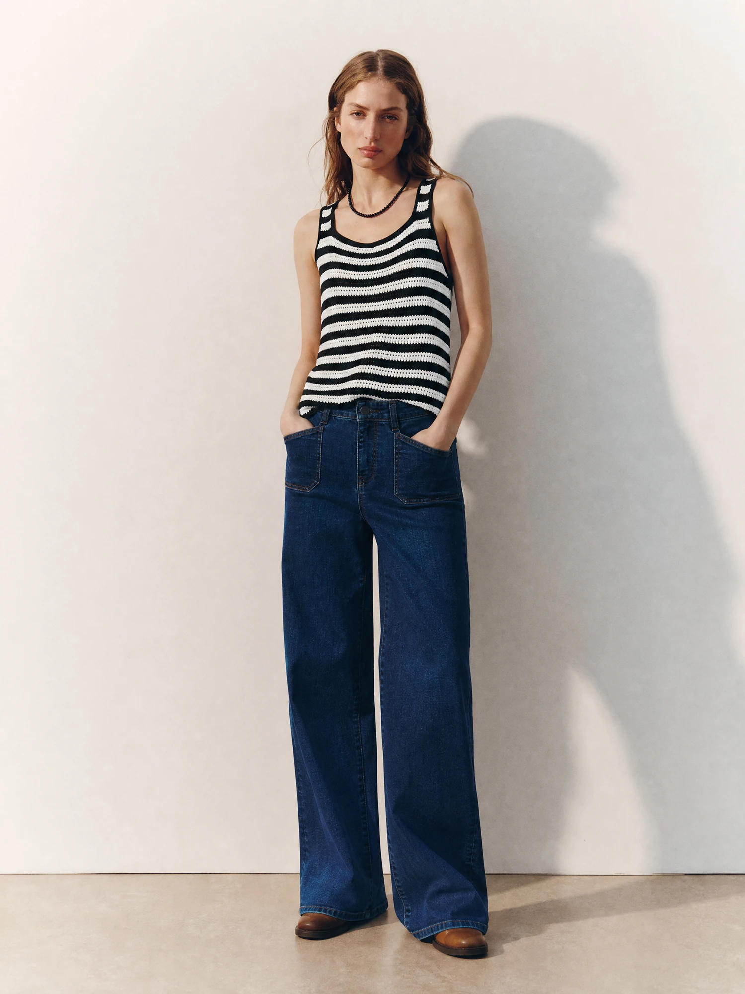 High Elastic Comfortable Cotton Stretch Denim Pants Women's Wide Leg Casual Straight Leg Jeans Micro Wide Slimming Long Trousers