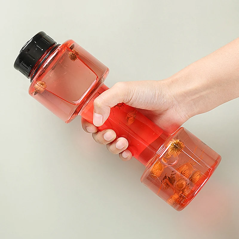 550ml em forma de haltere esporte garrafa de água chaleira pet ao ar livre inquebrável fitness ciclismo ginásio viagem à prova de vazamento copo de água