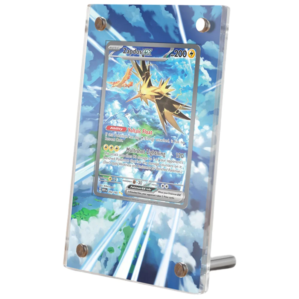 Pokemon PTCG tarjetas ladrillo ZapdosEX juego de Anime funda protectora acrílica hecha a sí misma juguetes DIY imagen extendida no incluye tarjetas