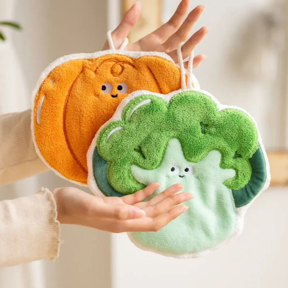 

Vegetable Field Hand Towel Hanging Coral Fleece Thickened Super Absorbent Female Cartoon Children's Hand Towel