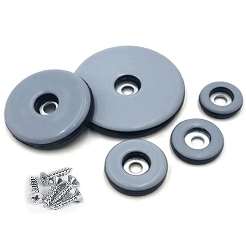 48Pcs 19/22/25/30/38mm Furniture Foot Pads with Screws Round Floor Protector Sofa Table Chair Leg Silent Protective Mats