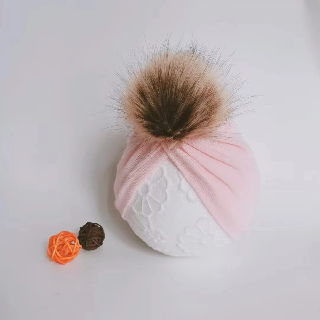 Baby indian hat turban hats Spring Autumn children velvet Caps kid Beanie pompom hat Warm girl caps