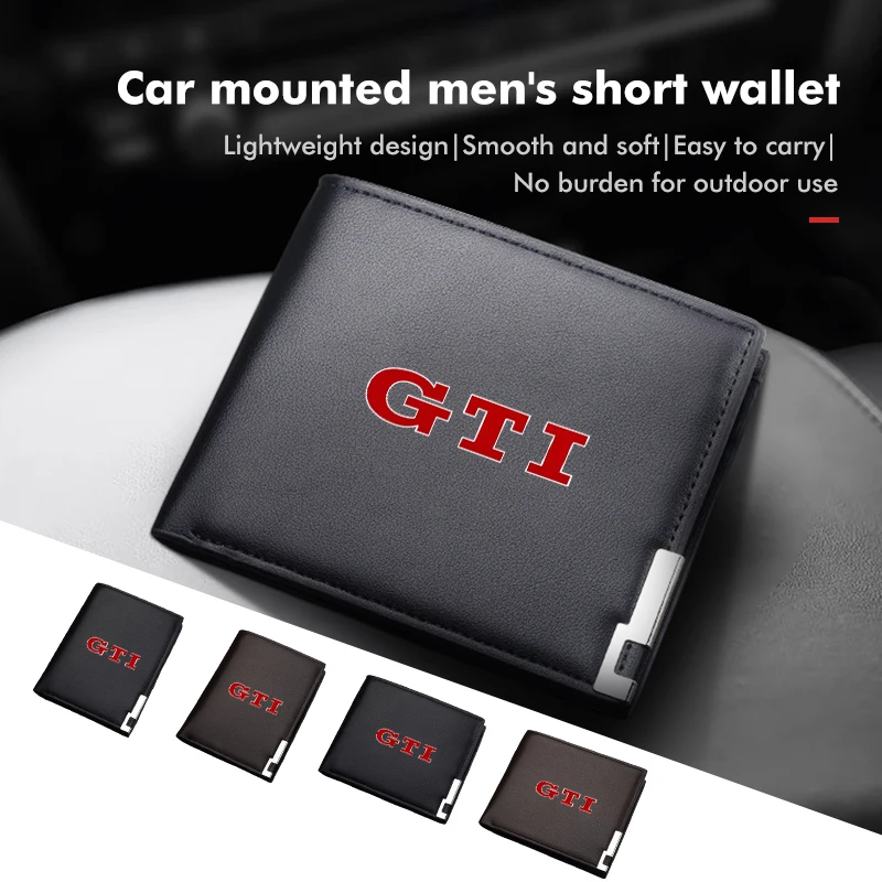 Car Logo Men Short Wallet License Holder Credit Card Purses For Volkswagen Golf 4 5 6 7 GTI Tiguan Passat B5 B6 B7 CC Jetta MK5