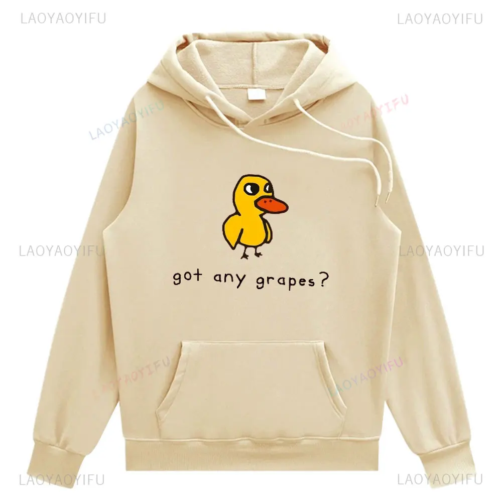 The Duck Song Got Any Grapes Hoodies Kawaii Cartoon Women/Men Sweatshirts Winter Comfortable Hooded Clothing Streetwear Tops