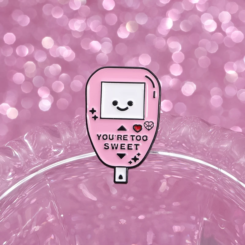 Przypinka Glukometr 'You're Too Sweet' Emaliowana Broszka dla Medyka