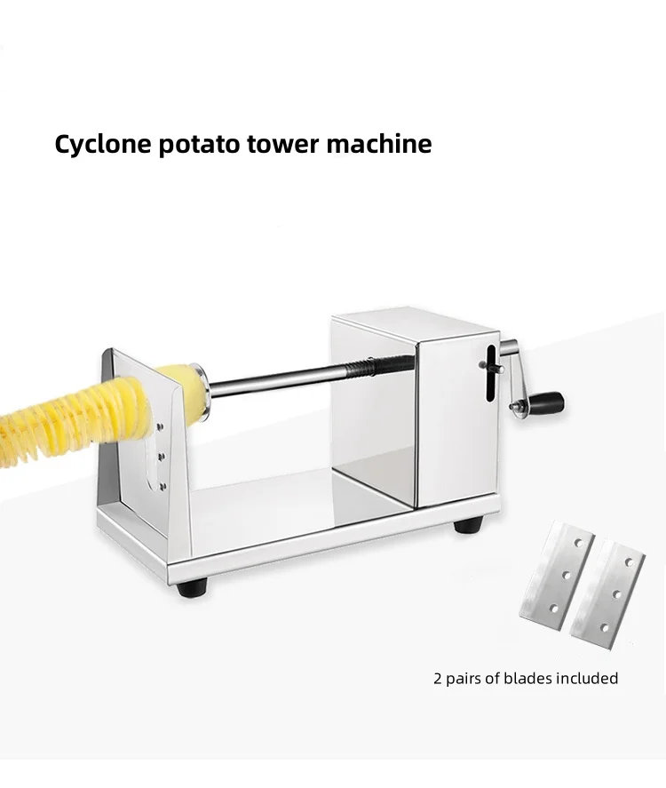 Manual Stainless Steel Cyclone Potato Tower Machine Twisted Potato Slicer Spiral Slicer French Fries Potato Slicer