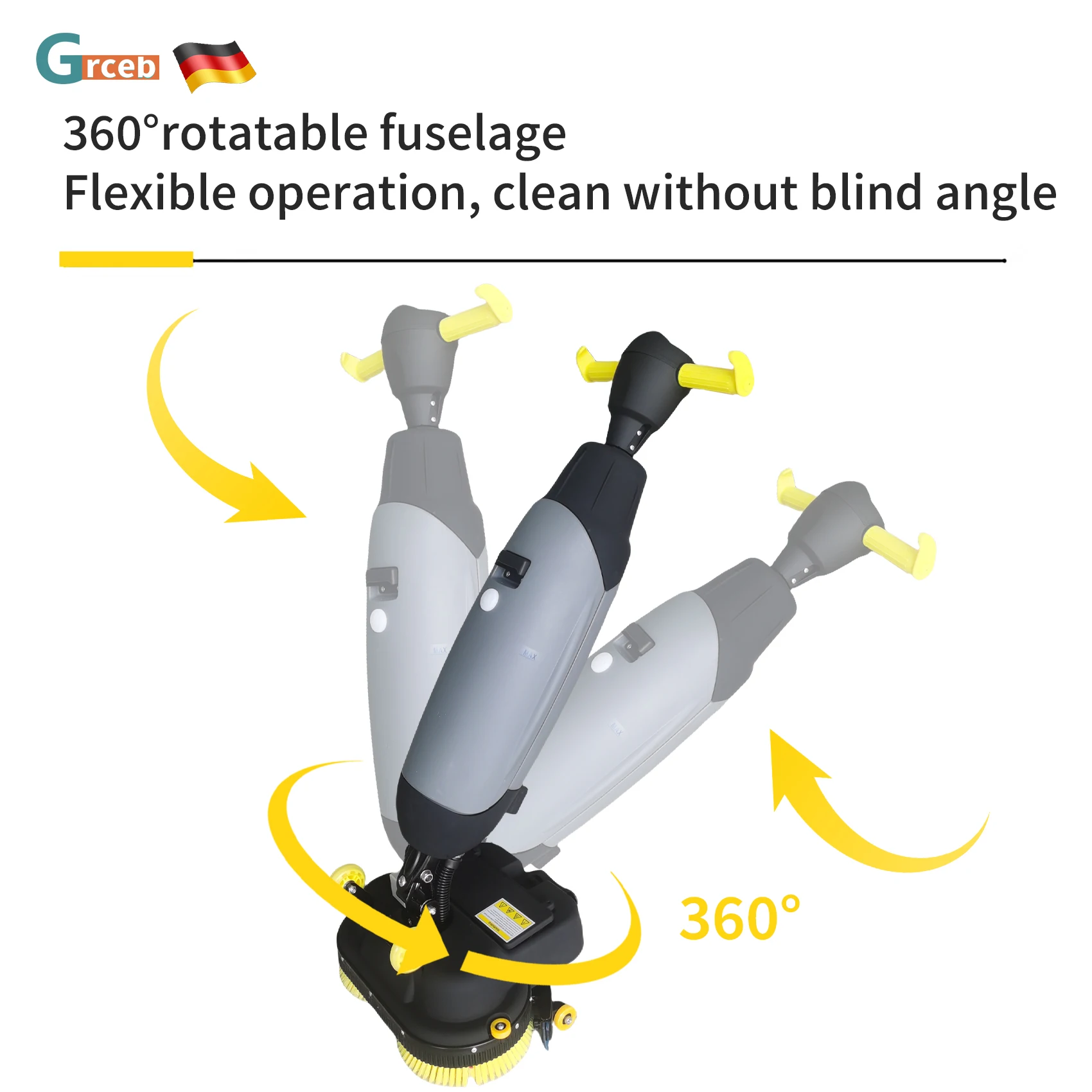 GS03ミニフロアスクラバー乾燥機モップマシン人気販売ダブルブラシ、家庭用および自動バッテリー駆動クリーニングスイーパー