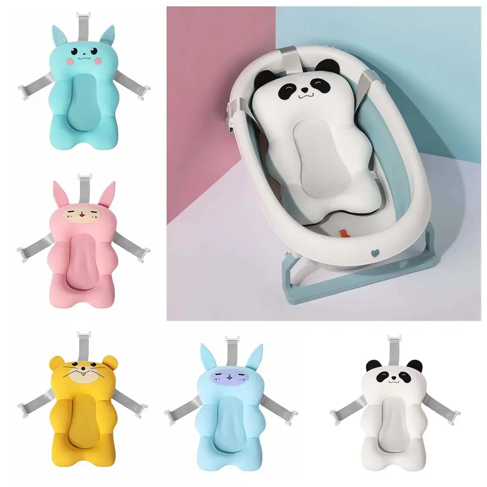 Baby Shower Bath Tub Pad Non-Slip Bathtub Seat Support Mat Newborn Safety Security Bath Support Cushion Foldable Soft Pillow