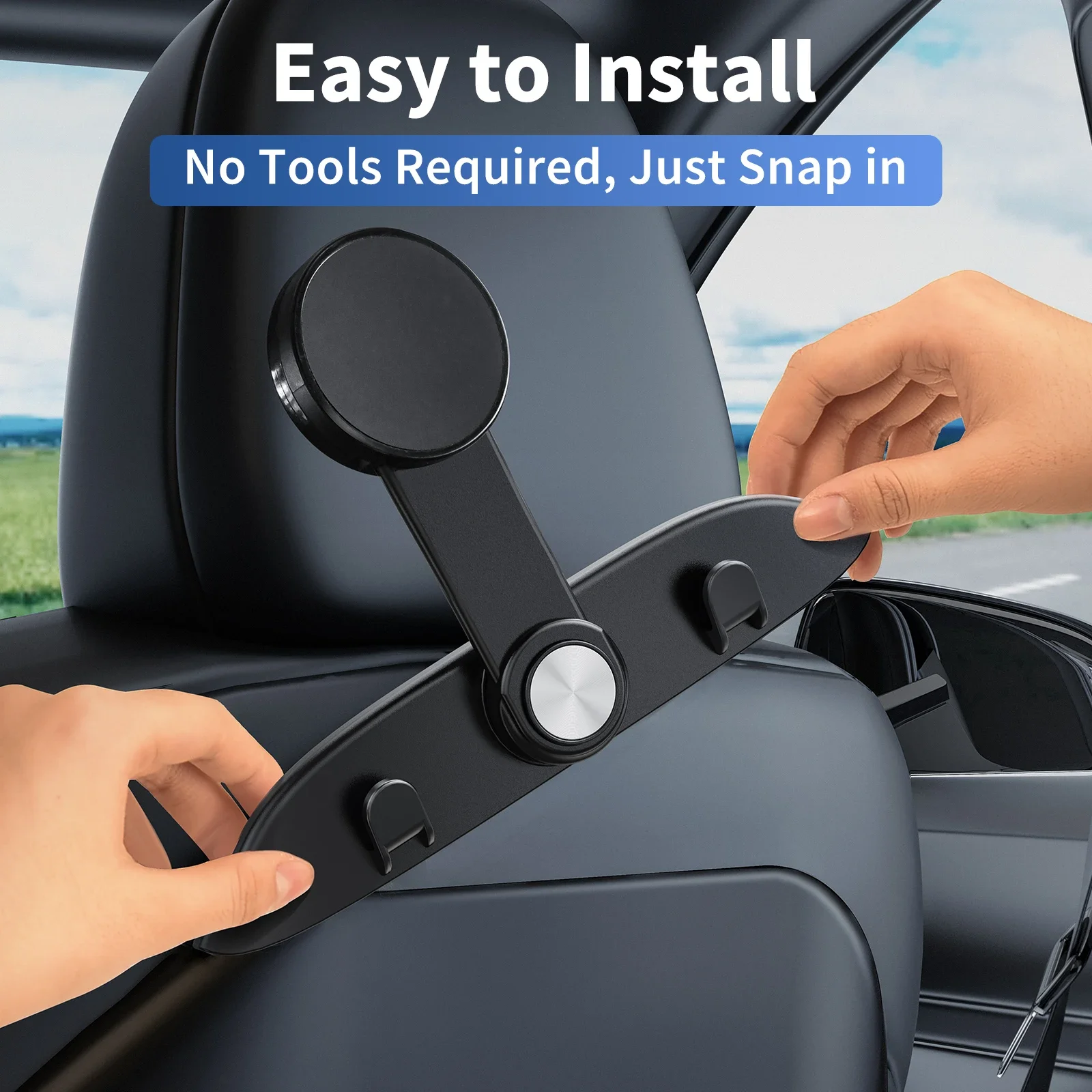 

Зажим Oatsbasf или магнитный автомобильный держатель для телефона, подставка для Tesla Model 3/Y/3 Highland с крючками для подголовника 360° ° Вращающиеся автомобильные аксессуары