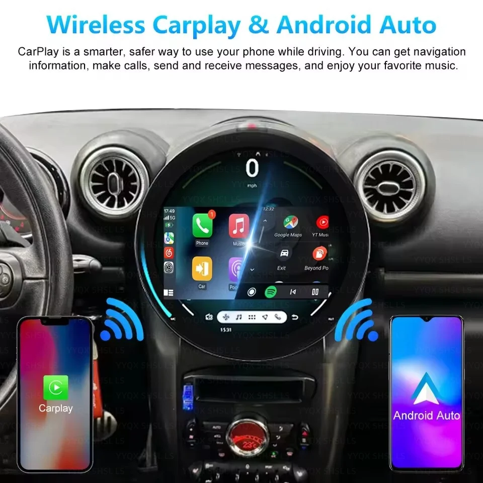 Android14 11.7" For BMW Mini Cooper 2007-2015 Car Multimedia Video Player GPS Navigation Bluetooth Wireless CarPlay WiFi DSP 5G
