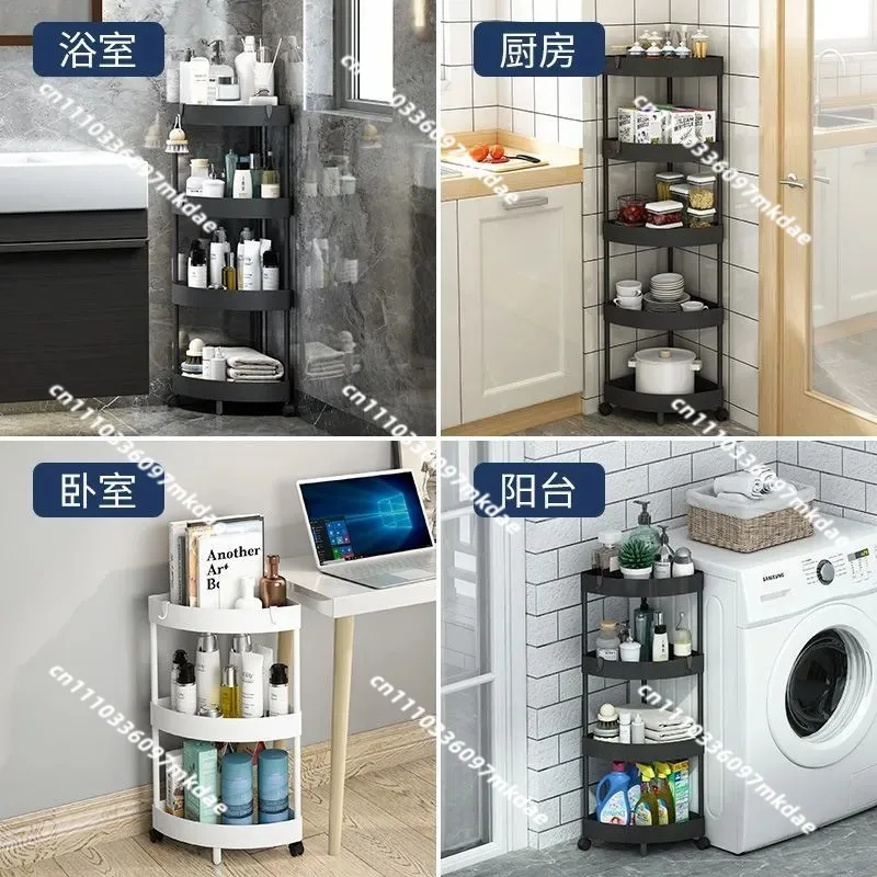 Triangular shelf, home living room floor-to-ceiling bedside foldable dormitory multi-layer storage rack mobile