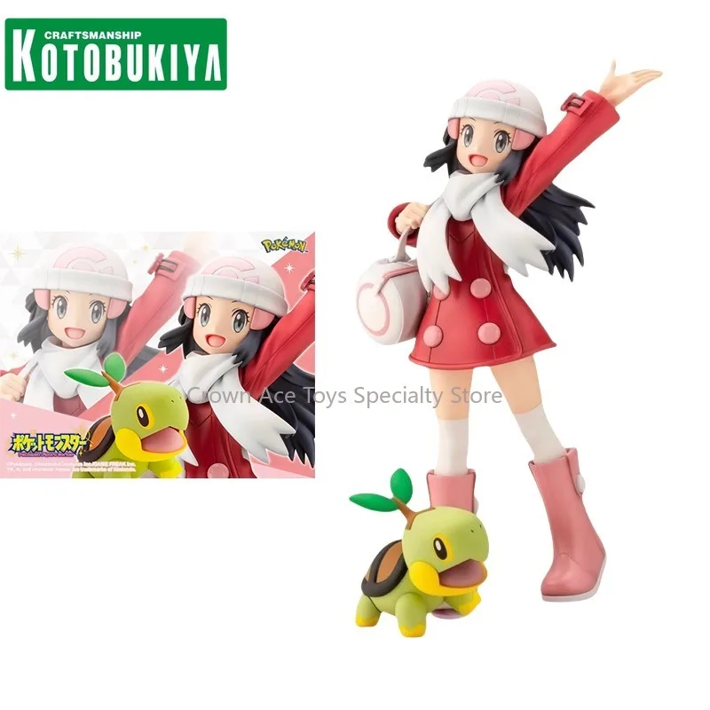 KOTOBUKIYA Pokemon Anime Figure ARTFX J Dawn Turtwig Action Figure Trendy Toys for Kids Holiday Gift Collectible Model Ornaments