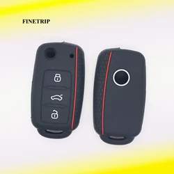 Capuchon de télécommande sans clé en silicone pour VW, étui de protection de clé pour Caddy Golf, Jetta Polo, Passat, rocco contrastante, Tiguan, Skoda Octavia Seat