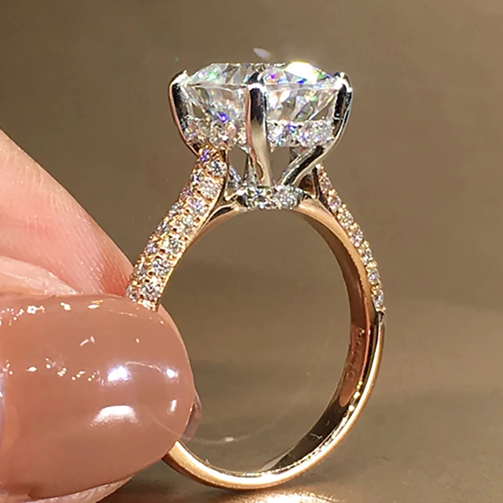 

9K Yellow White Gold Women Ring Moissanite Diamonds 1 2 3 4 5 Ct Oval Luxury Elegant Wedding Party Engagement Anniversary Ring