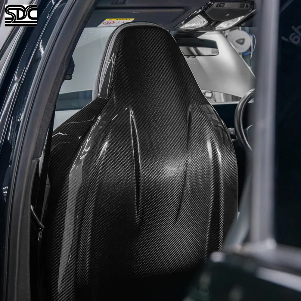 مقاعد من ألياف الكربون الجافة الحقيقية لسيارات BMW M8 F91 G80 G81 M3 X3M F97 X4M أغطية خلفية للمقعد من ألياف الكربون قطع كاملة
