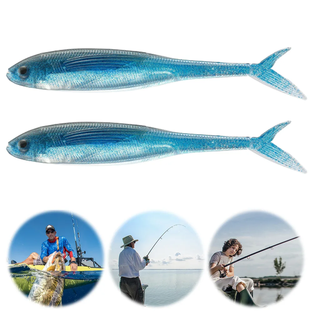 

2Pcs Fishing Lures Shad Bait Soft Lure Swimbait Artificial Bait for Pike Bass Trout Sea Fishing