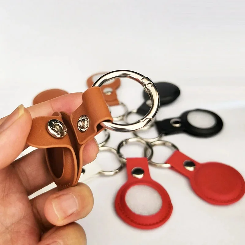 PU Leather Keychain for Apple Airtags Case Anti-scratch Bumper Shell Tracker Pocket Watch Cover Accessories - view 4